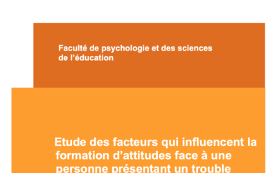 Mémoire : “Etude des facteurs qui influencent la formation d’attitudes face à une personne présentant un trouble bipolaire”